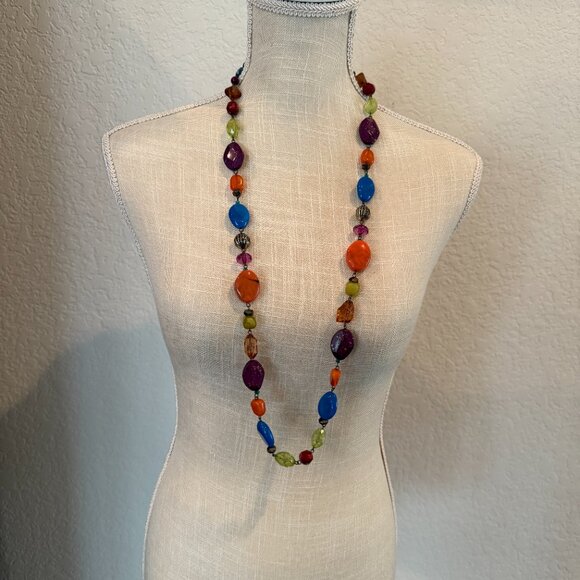 Wear Long or Short Colorful Vintage Acrylic Beads - Picture 7 of 7